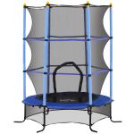 Trampolim para Crianças com Rede de Segurança e Estrutura de Aço para Interiores e Exteriores Carga 50 kg Ø163x190 cm Azul