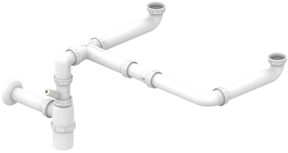 Conjunto Sifão 2C Space - Saving - Set (Branco) - TEKA