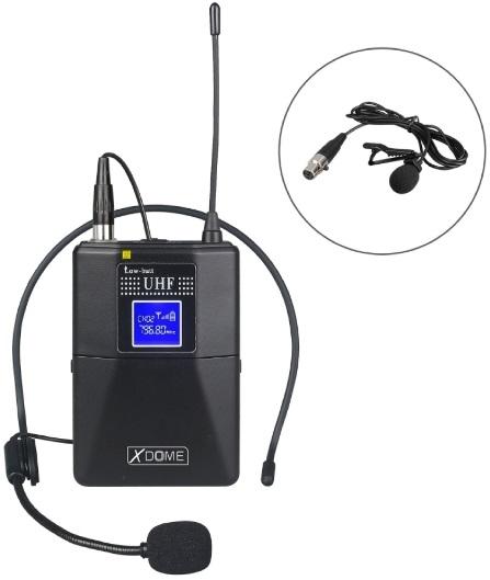 Microfone de Cabeça/Lapela UHF 614MHz - XDOME