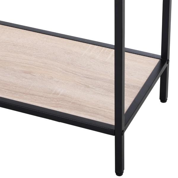 Mesa Tipo Consola de Estilo Industrial com 2 Gavetas e Prateleira Inferior 120x30x81,5cm Carvalho e Preto