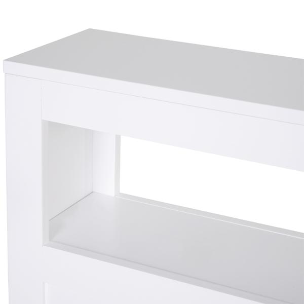 Armário Casa de Banho para Espaços Reduzidos com 4 Rodas Prateleira Aberta e Gavetas 16x52x71,5 cm Branco