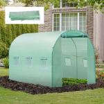 Cobertura de Estufa com 6 Janelas e Porta para Jardim Anti - UV PE 300x200x200 cm Verde