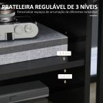 Armário de Escritório para Impressora Multifuncional com Prateleiras e Amplo Espaço de Armazenamento 60x50x65,5 cm Preto