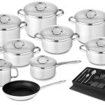Conjunto de Cozinha Europa em Aço Inoxidável (9 Peças + Faqueiro) - SILAMPOS