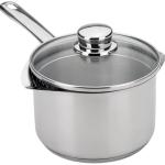 Caçarola Europa c/ Cabo + Tampa Vidro Escoadora 1.9L (Aço Inoxidável) - SILAMPOS