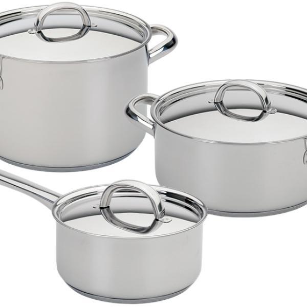 Conjunto de Cozinha Low Cost Essential em Aço Inoxidável (3 Peças) - SILAMPOS