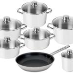 Conjunto de Cozinha Low Cost Essential Glass em Aço Inoxidável (7 Peças) - SILAMPOS