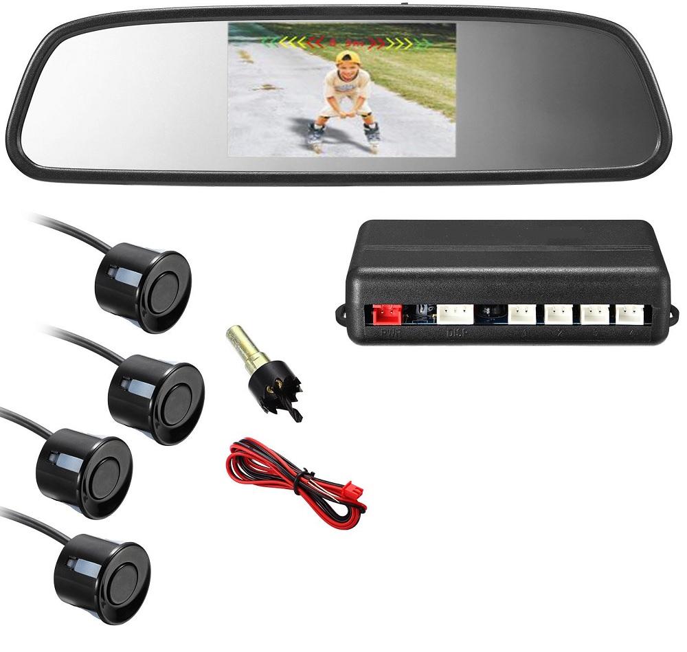 Kit 4 Sensores Estacionamento + Espelho Retrovisor