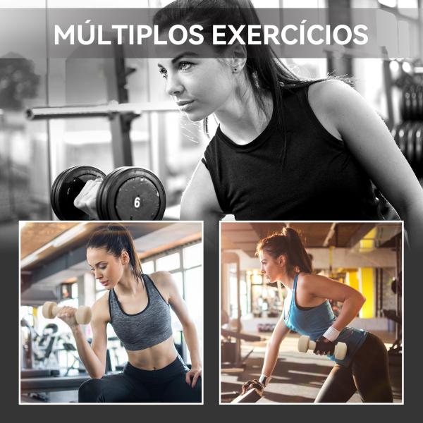 Conjunto de Halteres de 8 Peças 2x0,5 kg 2x1 kg 2x1,5 kg 2x2 kg Antiderrapantes com Mala de Transporte Multicoloridos