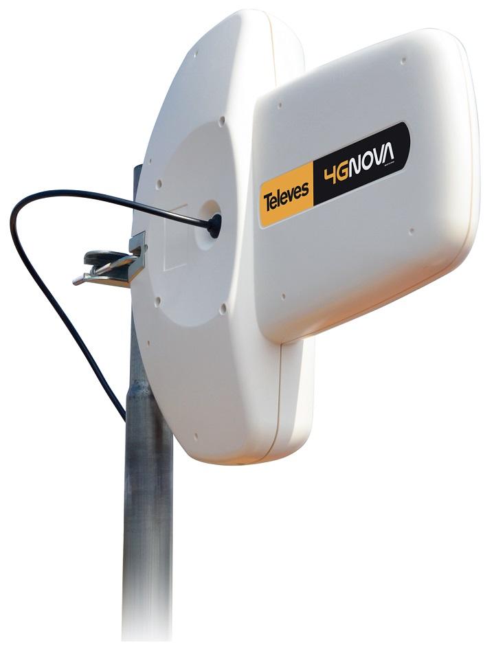 Antena 4GNova 0,7... 0,96 / 1,7... 2,7GHz G7dBi c/ Cabo 7,5 mts - TELEVES