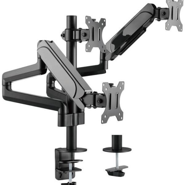 Suporte Mesa Articulado p/ 3 Monitores 17~27 (Preto) - EQUIP