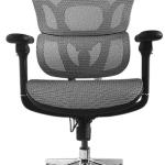 Cadeira de Escritório Ergonômica Premium c/ Apoio de Cabeça e Braços (Cinza) - EQUIP