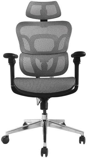 Cadeira de Escritório Ergonômica Premium c/ Apoio de Cabeça e Braços (Cinza) - EQUIP