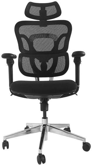 Cadeira de Escritório Ergonômica c/ Apoio de Cabeça e Braços (Preto) - EQUIP