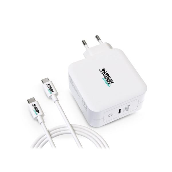 Carregador de Parede + Cabo USB C Urban Factory GSC10UF Branco
