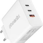 Carregador Universal Gan 2x USB - C + 1x USB 65W (Branco) - PHOENIX