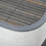 Cesto para Roupa Suja de Bambú Capacidade de 100L com Tampa Removível Bolsa com 2 Compartimentos 52x32x63 cm Cinza