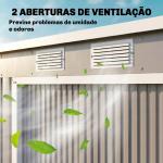 Abrigo de Jardim 213x130x172 cm Abrigo de Exterior de Aço Galvanizado com Porta Corredeira para Armazenamento Cinza Claro