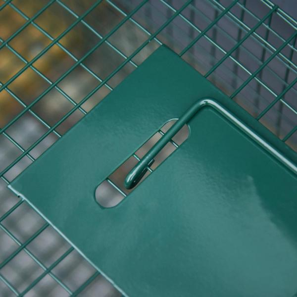 Armadilha com 2 portas para animais vivos Gaiola de captura de metal com alça 100x25x28 cm Verde escuro