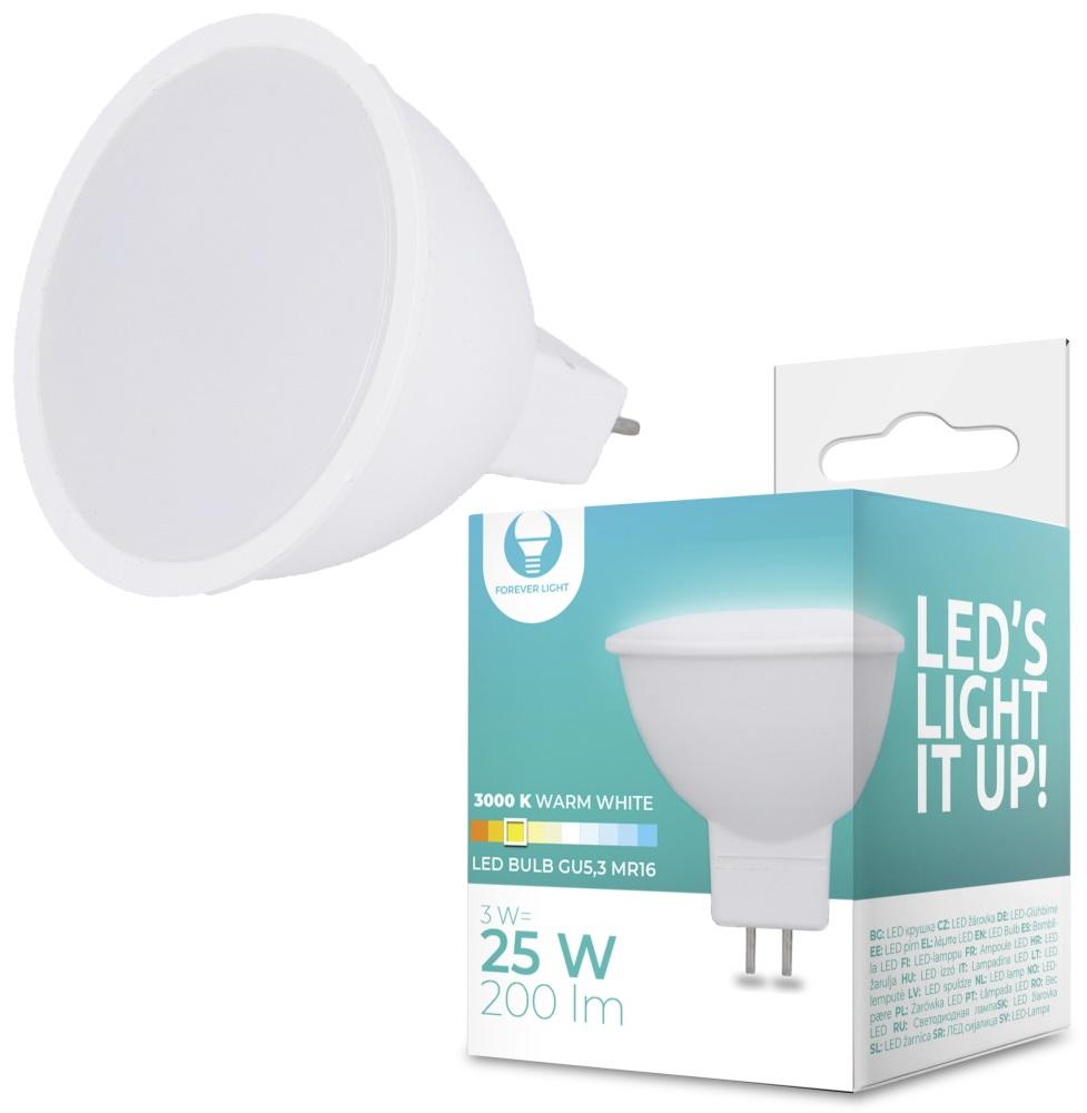 Lampada LED MR16 12V 3W Branco Q. 3000K 200Lm