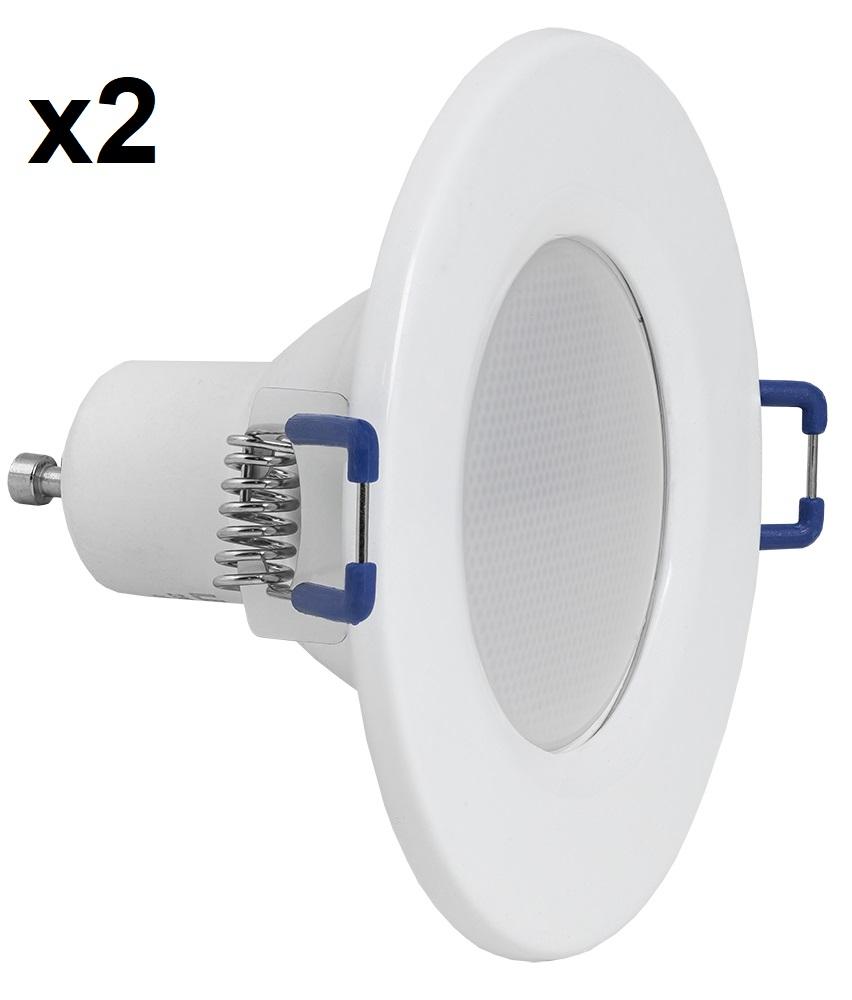 Pack 2x Lampadas LED GU10 c/ Suporte Red. Branco Incluido 220V 7W Branco 4000K 700Lm
