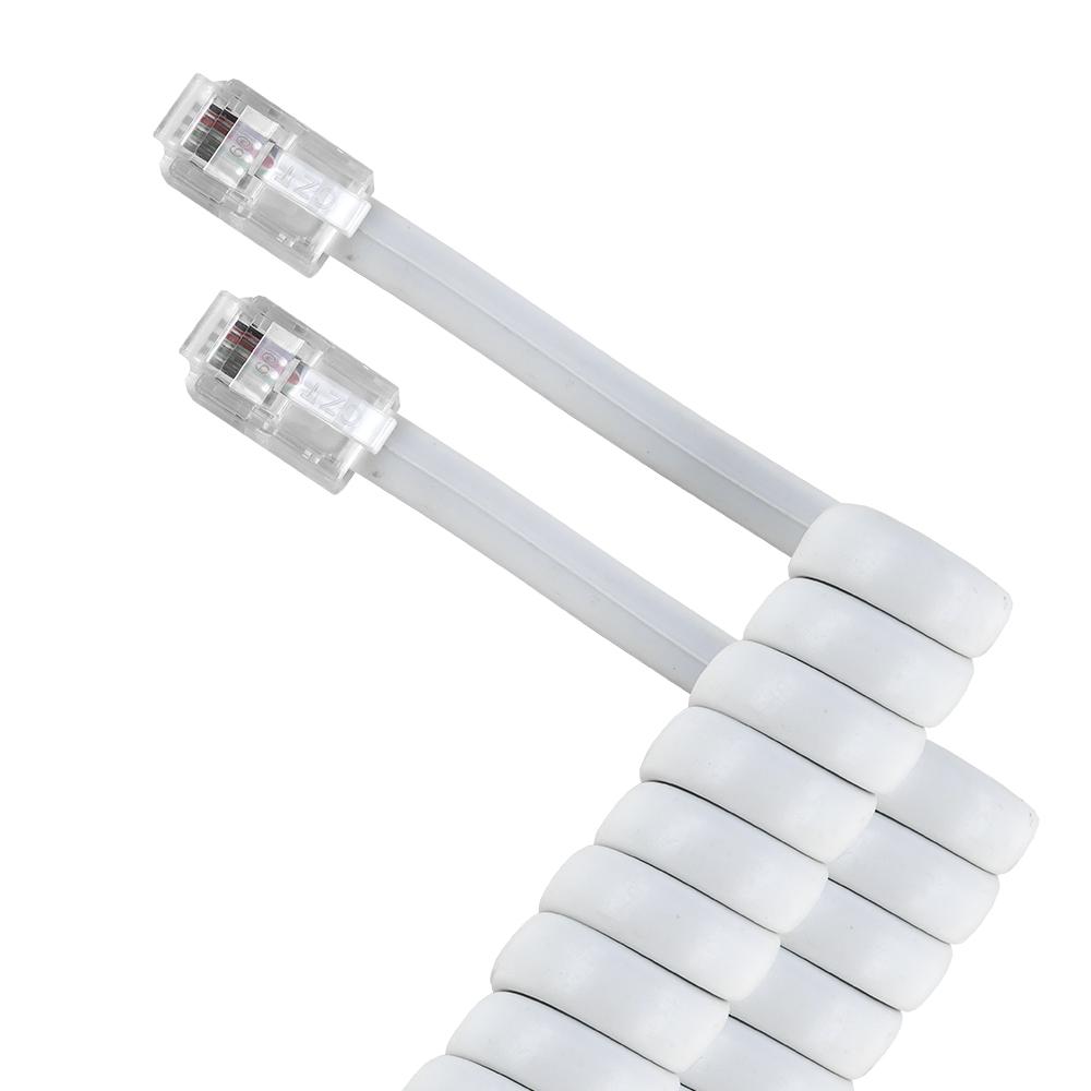 Cabo p/ Ligação do Auscultador Telefone RJ10 (4 mts) - Branco
