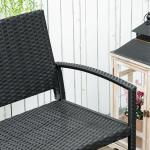 Banco Jardim Lounge Cadeira 2 Lugares Móveis para Jardim Exterior Terraço 2 Lugares Rattan Sintético Carga 320kg 122x60x87cm Estrutura Aço