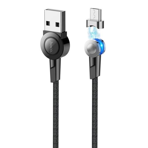 Cabo Magnético USB Macho - Micro USB Macho S8 (Preto) 1,20 mts - HOCO
