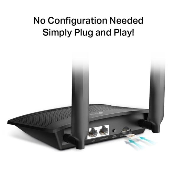 Router TP-Link TL-MR100 Preto Ethernet LAN 2 Wi-Fi 4G LTE 300 Mbps