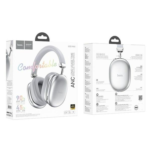 Auriculares sem fios Hoco W35 Max Auspicious Prateado