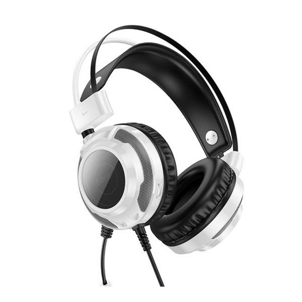 Auriculares com microfone Hoco W110 Branco Preto