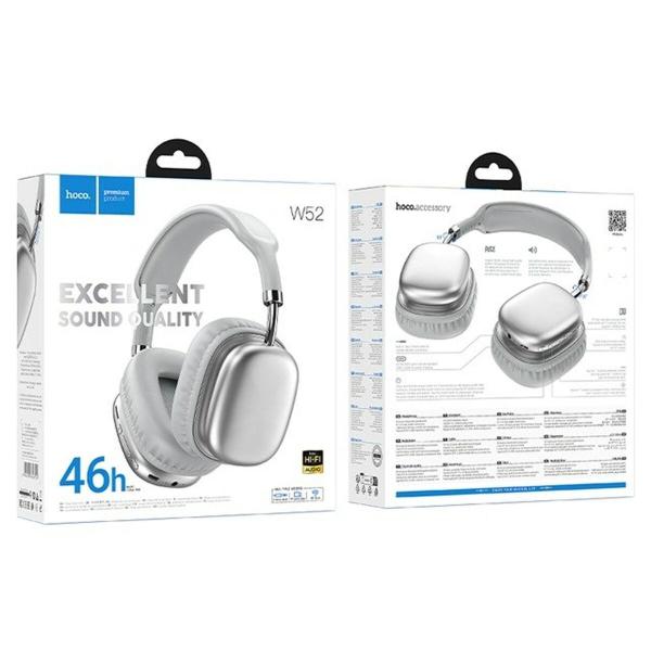 Auriculares sem fios Hoco W52 silver Prateado