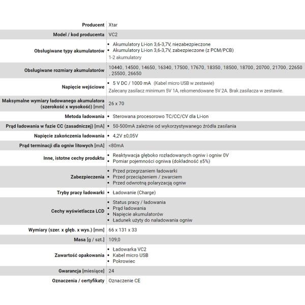 Carregador de bateria Xtar VC2 Litio Ion Baterias x 2