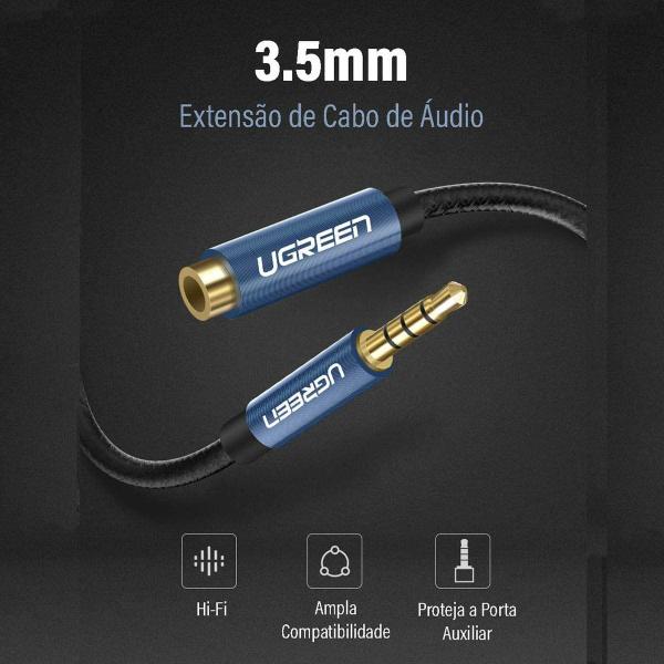 Cabo Áudio Jack (3,5 mm) Ugreen 40675