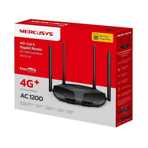 Router Mercusys MB235-4G Preto RJ45 Wi-Fi 4