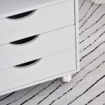 Móveis de escritório com 3 gavetas 4 prateleiras abertas 4 rodas 40x30x83 cm Branco