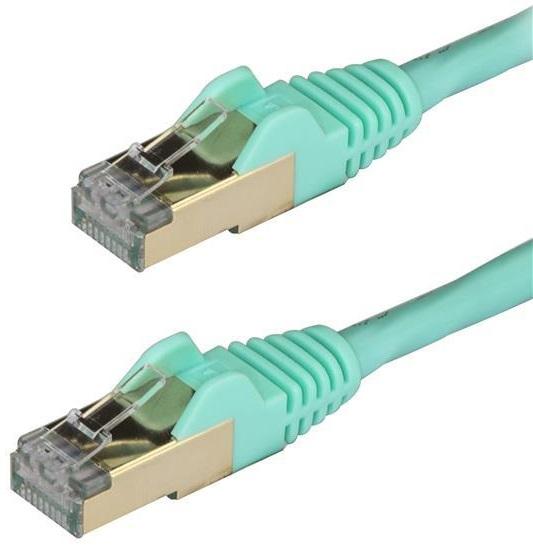 Cabo de Rede Cat6a U/FTP (STP) Turquesa (50cm) - STARTECH