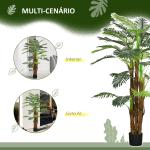 Planta Artificial Decorativa 160 cm Palmeira Artificial com Vaso e Folhas para Interior Verde
