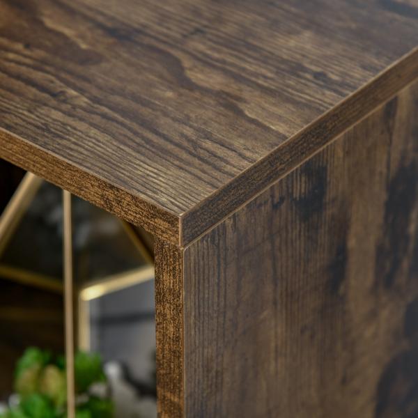 Estante de 3 Níveis Prateleira para Livros com 6 Cubos de Arrumação para Escritório 65,5x30x97,5 cm Castanho Rústico
