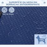 Mesa de Tosquia para Cães Dobrável com Prateleira de Armazenamento e Altura Ajustável 20 - 80 cm 107x60x170 cm Azul
