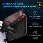 Carro Elétrico Lamborghini para Crianças 12V Velocidade Máxima 5km/h Controlo Remoto MP3 Luzes e Cinto de Segurança 107,5x63x42 cm Branco