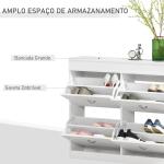 Móvel Sapateira de 4 Portas Estreita com Prateleiras Ajustáveis e Removíveis Capacidade de 16 Pares para Corredor Entrada 98x24x83cm Branco