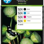 Pack 4x Tinteiros Originais 924 (Preto/Cores) - HP