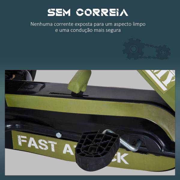 Kart a Pedais com Assento Ajustável Embreagem Travão de Mão para Crianças de 3 - 6 Anos 99x65x56 cm Verde e Preto