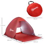 Tenda Pop - up Instantâneo e Portátil com Janelas Protetoras para Piquenique Praia e Camping com Proteção UV vermelho