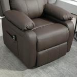 Poltrona Relax Levanta Pessoas com Controle Remoto Reclinação Elétrica de 160° Apoio para os Pés 76x90x105 cm Castanho Escuro