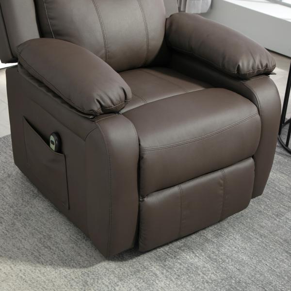 Poltrona Relax Levanta Pessoas com Controle Remoto Reclinação Elétrica de 160° Apoio para os Pés 76x90x105 cm Castanho Escuro