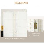 Biombo de 6 Painéis Separador de Ambientes Dobrável 240x170 cm para Sala de Estar Dormitório Escritório Branco