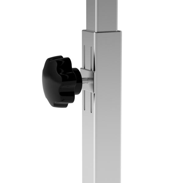Mesa Auxiliar com Rodas Mesa para Sofá ou Cama com Altura Ajustável e Estrutura de Metal 77x40x76 - 100 cm Preto e Prata