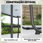 Conjunto de Mesa e Cadeiras de Jardim de 8 Peças com Chapéu de Sol 6 Cadeiras Dobráveis e Mesa de Vidro Creme e Cinza